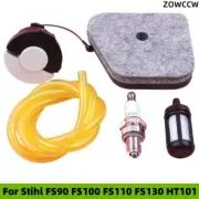 Air Filter Fuel Filter Line Hose Cap Spark Plug For Stihl FS90 FS100 FS110 FS130