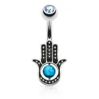 Piercing Navel Turquoise Hamsa Gem Turquoise