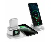 All In One Wireless Charger Fast Charging Dock for Mobile Phone Android Apple - White