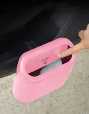 Portable Plastic Car Storage Box Car Trash Can With Lid Garbage Waterproof