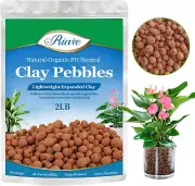 2 LBS Organic Expanded Clay Pebbles Natural Leca Balls Lightweight Hydroponic