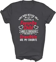 [Above Good Tee] My Accuse Me of Having A Favorite Child Grandkids Granddaughter Grandpa Grandma Unisex Shirt Gift T-Shirt (Dark Heather;2XL)