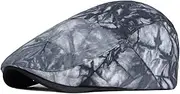 [KIAZHAO] Newsboy Hats for Men Flat Caps for Men Peaked Berets Hat Male Blue Tie Dye Print Duckbill Hat for Female Cotton New