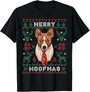 [VidiAmazing] Merry Woofmas Breed Basenji Santa Claus Dog Christmas Tie ds4424L