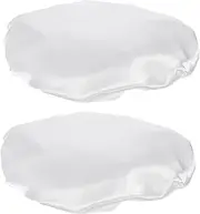 LALADEFIEE 2pcs Shower Cap Elastic Bathing Caps Reusable Bath Caps Washable Hair Cap Shower Bonnet Hat Elastic Hair Caps Bathing Hair Protection Reusable Hair Caps White Fiber