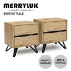 Merryluk Grayson 2 Drawer Bedside Tables Side Table Set of 2 Bedroom Living
