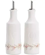 Martha Stewart Cruet Bottle 2 Peice Set Collection For Oil & Vinager NEW
