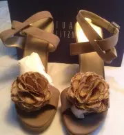Stuart Weitzman Belflor espadrille wedge sandals ankle strap 10.5 M 207