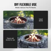 Round Steel Campfire Ring, 1.02m Diameter, DIY Fire Pit Liner, Black, 18.16 kg