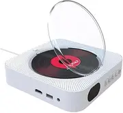 Disc Player Built-in Bluetooth Speaker 1080P HD Output Dual Speakers Remote Control AV Output Compatible, White