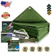 Multi-Purpose Green Canvas Tarp 20x24 Ft - Heavy-Duty Waterproof with Grommets