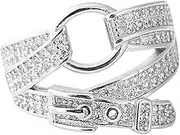 [DaWong] Channel V 925 Sterling Silver Open Twist Ring Gold Butterfly Rhinestone Widened Dual Stacking Ring 18K Gold Plated Stackable Wedding Bands Rings for Women Men Thick Dome Chunky Rings