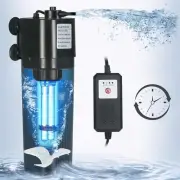 Aquarium Internal Filter w/Timer U-V Green Water Clean Machine Powerful Canis...