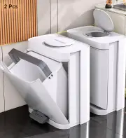 Joybos® 4.2 Gal Step Trash Can with Small Lid and Hand Free Foot Pedal 2 Pcs