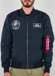 Alpha Industries MA-1 TT Glow In The Dark Jacket, blue, Size S for Men