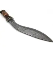 handmade Damascus Steel Bowie Kukri Knife Outdoor Camping Knife included sheath