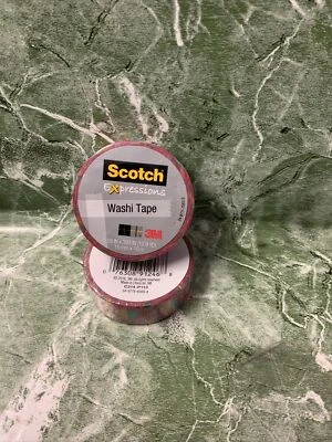 ⚡️3M Scotch Expressions Washi Tape Poppy Pattern (10.9 YD) Lot Of 2