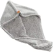 Minkissy Travel Towel Hair Drying Cap Bamboo Hair Absorbent for Quick Dry Comfortable for Women Girls Ladies (Grey)