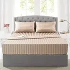 Satin-Silk Sheets Queen Size Bed Set, Taupe Soft Cooling Deep Pocket Queen Sheet