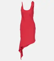 [Courreges] Courrèges Scarf-detail asymmetric minidress AU 16 red