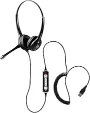 Geemarc CLA3 A-USB - Amplified Headset with Microphone and USB Connector - Ideal for Noisy Environments and People with Low Hearing Loss - Hearing Aid Compatible
