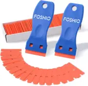 FOSHIO Plastic Razor Blade Scraper Include 2PCS Scraper Tool and 100PCS Blades f