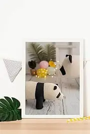 Cuadro Infantil Familia fotografia Pandas Blanco y