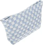 NULYLU Portable Makeup Bag Capacity Travel Cosmetics Organizer with Zipper Closure Stylish Design for Women Toiletry Bag for Everyday Use and Travel and Checkered