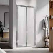 Black Framed 2 Panel Shower Screen Sliding Door, 1300mm