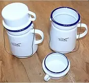 Tea Can Including Cup Traditional White 11cmx 19d Hot Drink Flask Outdoor