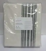 Pottery Barn Riviera Striped Linen Cotton Blackout Curtain Drape 108 charcoal
