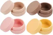 Travel Size Containers Small Silicone Cream Jars,4Pcs Silicone Travel Jars Mini Travel Container Leak Proof Small Travel Containers,Small Silicone Travel Containers,Mini Makeup Sample Containers