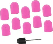 LOLIPPYY 10Pcs Nail Polisher Caps Set with Grinding Head Durable Sanding Caps for Manicure Professional Nail Art Tools for Trimming Cuticles and Polishing Uneven Surfaces