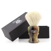 Mens White Badger Hair Shaving Brush in Resin Handle Personal Shaving Tool