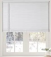Calyx Interiors 1” Cordless Vinyl Mini Blinds, White, 33.5" W x 60" H, 04MV2334600