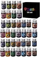 36 Pieces 12 * 3 Colors Calligraphy Ink Set, Calligraphy Fountain Glass Dip Pen Color Ink Caligrapher Pen Ink Bottle Set for Art, Writing, Signatures, Calligraphy, Decoration, Gift