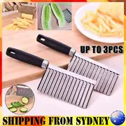 Potato Crinkle Cutter Dough Wavy Slicer Steel Kitchen Vegetable Chip Blade Knife