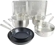 [Babish] 12-Piece Mixed Material Cookware Set, 12-Piece, Assorted, (131277.12R)