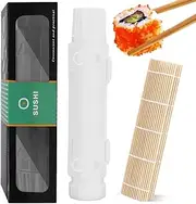 EZOULUOBA Sushi Set, Sushi Bazooka, Sushi Maker, Perfect Roll, Sushi Bazooka Set, DIY Sushi Making Kit for Party, Home, Picnic (White)