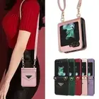 Flip Pocket Leather Shoulder Strap Case Cover For Samsung Galaxy Z Flip3 4 5 6