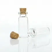 4Pcs 10ML Clear Mini Small Cork Stopper Glass Vial Containers X3D4 Jars K0N8
