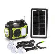 6V Solar Power Station with Flashlight, FM/MP3 Radio, 10K mAh Battery, USB/DC Outlets