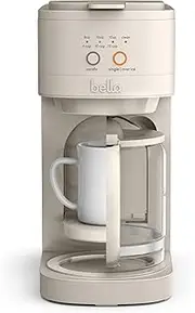 BELLA VersaBrew 2-in1 Coffee Maker, Brew 3 Sizes Carafes & Single Serve Cups with Coffee Pods or Ground, Dishwasher Safe Reusable Filter & Filter Holder, Iced Coffee Function, 60oz Tank, Oatmilk