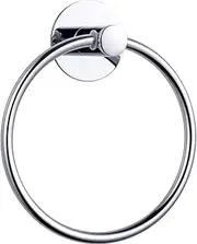 Wopeite Towel Ring Self Adhesive Towel Rail Chrome Towel Holder Stainless Steel, Wall Mounted Hand Towel Holder Rustproof for Bathroom Accessories (Silver)
