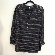 NEW Old Navy Womens XL Button Front Shirt Long Sleeve Tunic Top Blouse