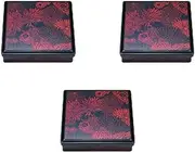 Set of 3, 8 Inch Fixed Bento Box Chrysanthemum [Shokado]