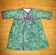PURPLE+GREEN PAISLEY QUILTED ROBE W/CHOICE OF TRIM for 16" CPK Cabbage Patch