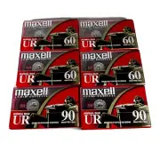 NEW Maxell Blank Tapes Audio Cassette Normal Bias UR 60 Minutes 6 Pack