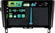 BXLIYER【Built-in 4G DAB】 Android 14-6G+128G Car Stereo for Nissan XTrail Qashqai j11 Rouge (2014-2018) - Wireless CarPlay/Android Auto - Camera + MIC - 10.1 Inch 2 Din Steering Wheel Fast-Boot HDMI