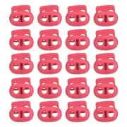 0.8x0.9" Cord Locks, 30 Pack Double Hole Spring End Toggle Stopper, Peach Red